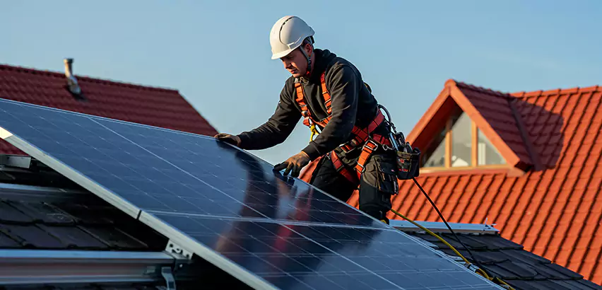 Solar Panels on Steel Roof Installation in Elmwood Park